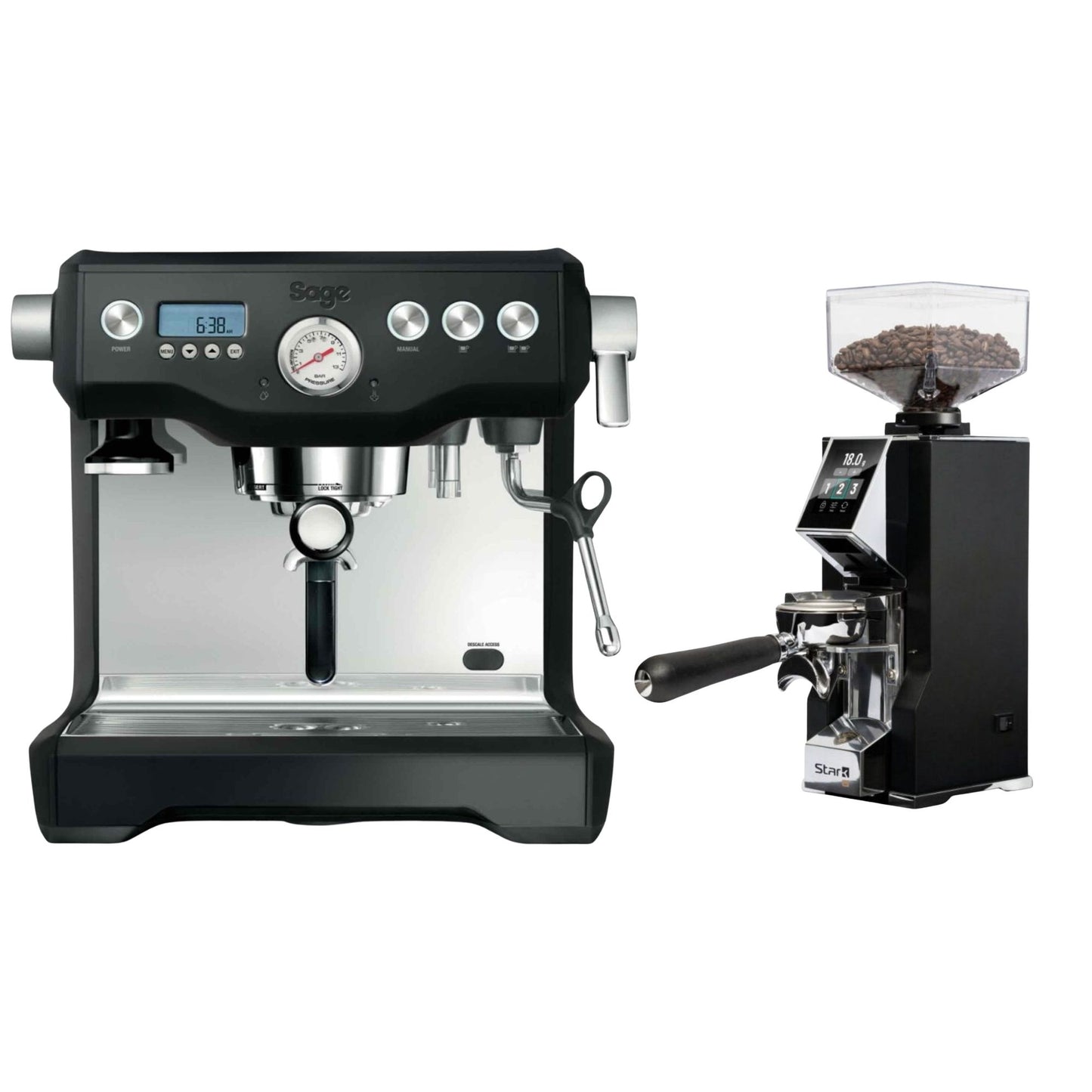 Sage The Dual Boiler Espresso Machine & Eureka Oro Mignon Stark W 65 Grinder Bundle