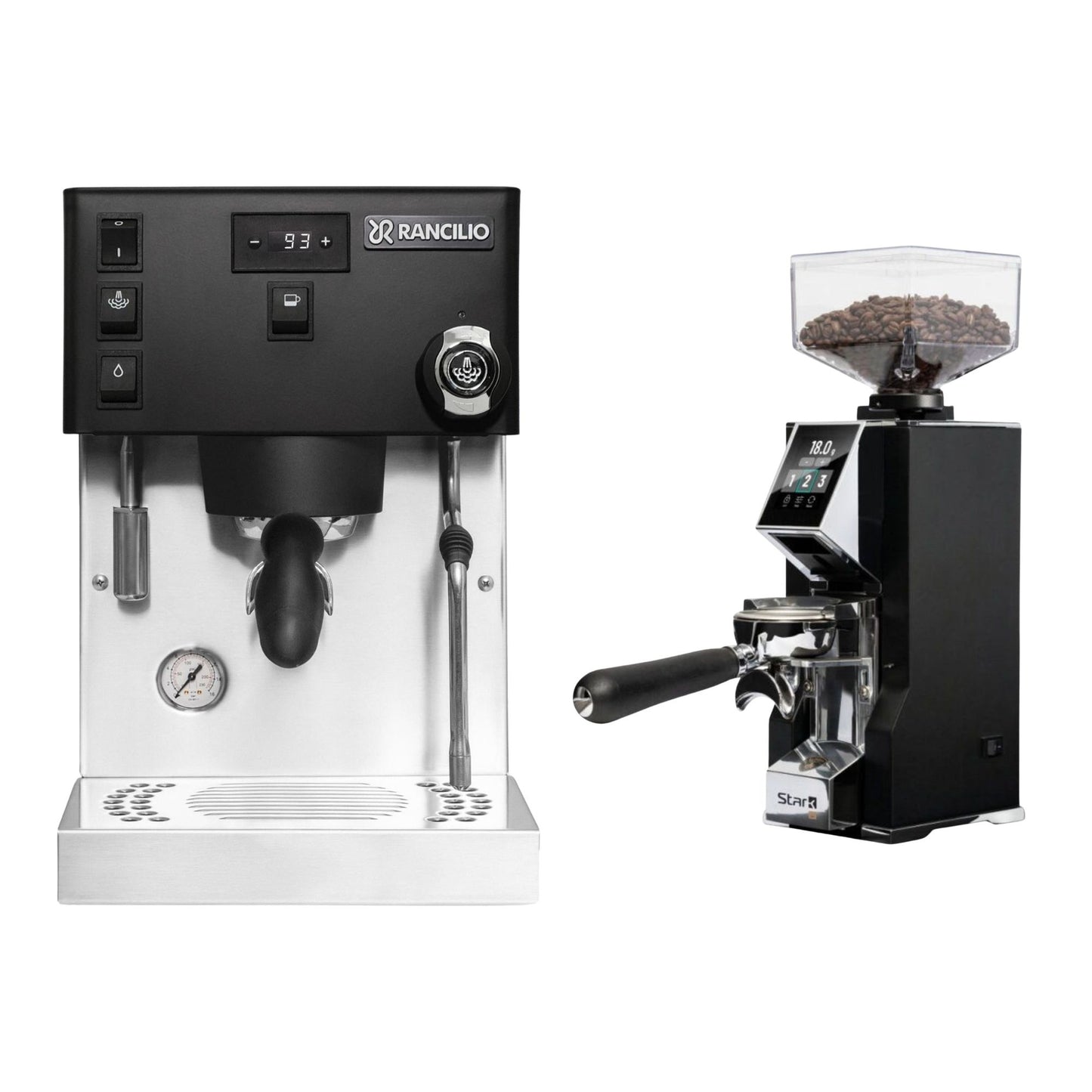 Rancilio Silvia Pro X Dual Boiler Espresso Machine & Eureka Oro Mignon Stark W 65 Grinder Bundle