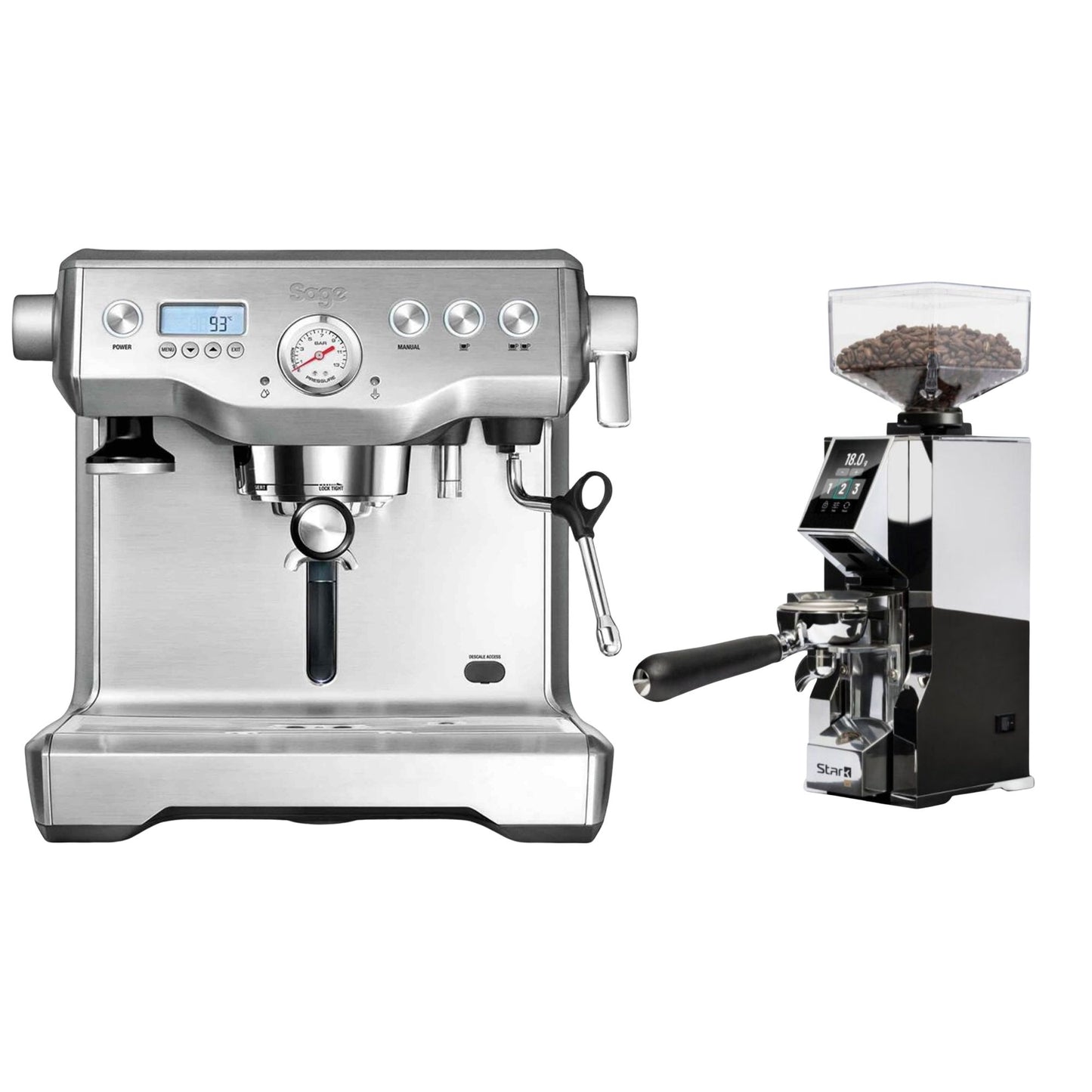 Sage The Dual Boiler Espresso Machine & Eureka Oro Mignon Stark W 65 Grinder Bundle