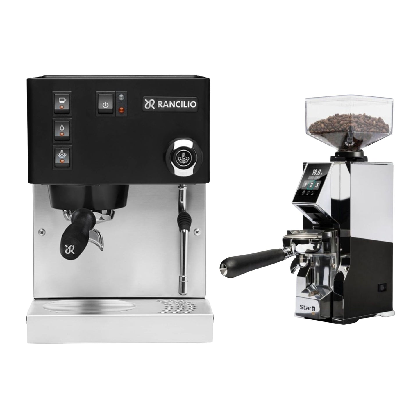 Rancilio Silvia E V6 Espresso Machine & Eureka Oro Mignon Stark W 65 Grinder Bundle