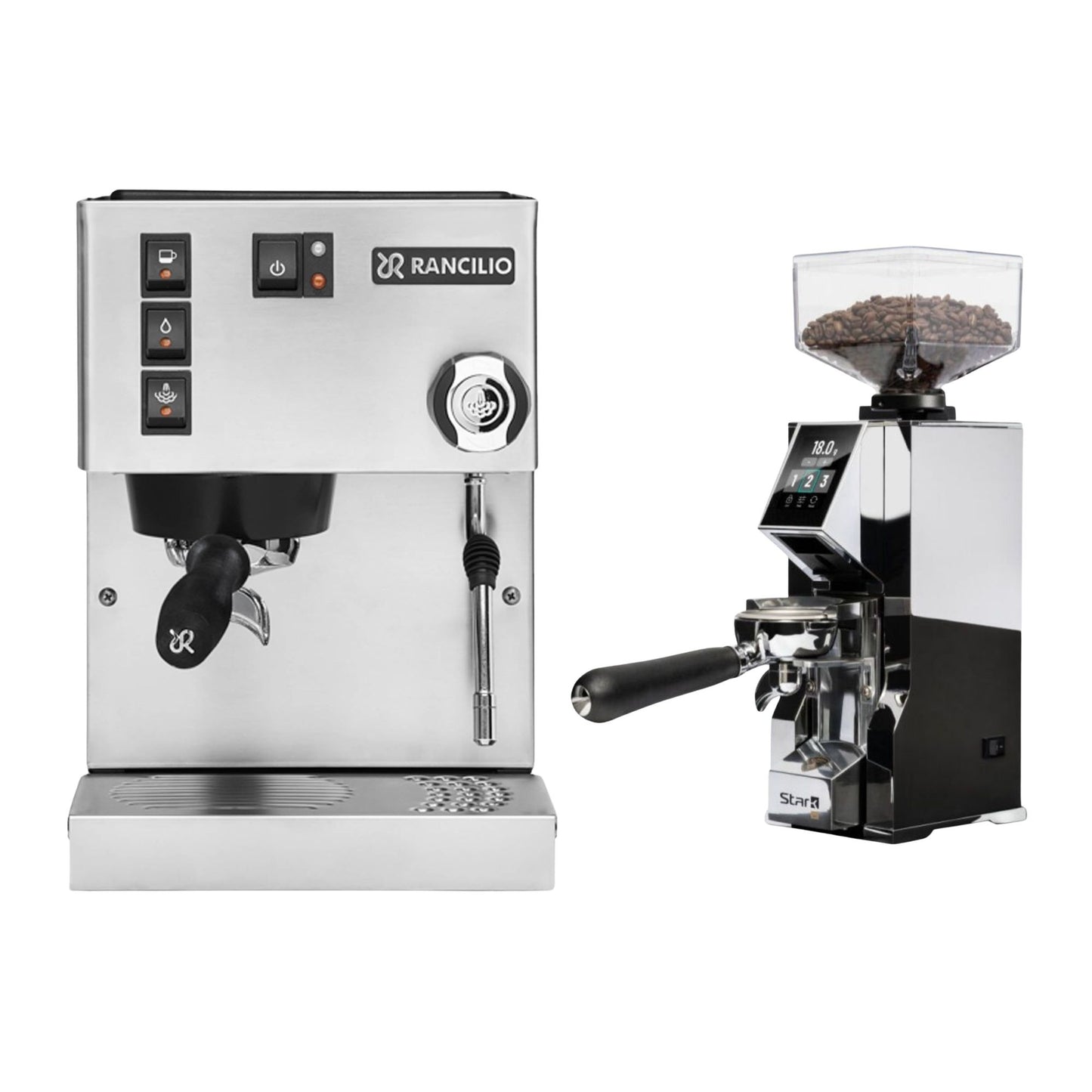 Rancilio Silvia E V6 Espresso Machine & Eureka Oro Mignon Stark W 65 Grinder Bundle