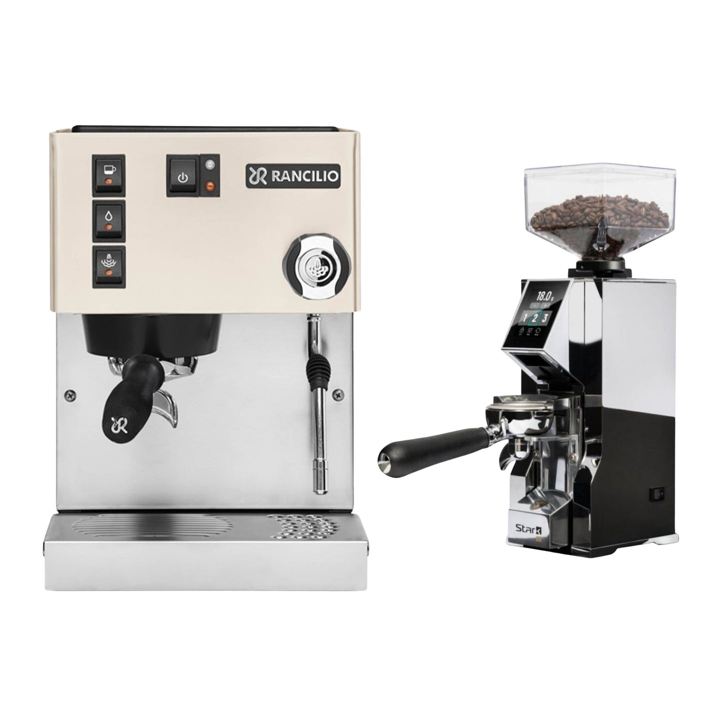 Rancilio Silvia E V6 Espresso Machine & Eureka Oro Mignon Stark W 65 Grinder Bundle