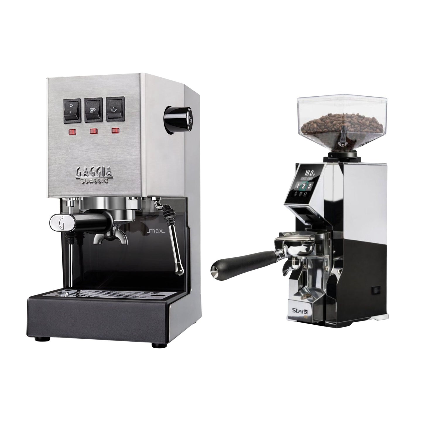 Gaggia Classic E24 Evo Pro Espresso Machine & Eureka Oro Mignon Stark W 65 Grinder Bundle