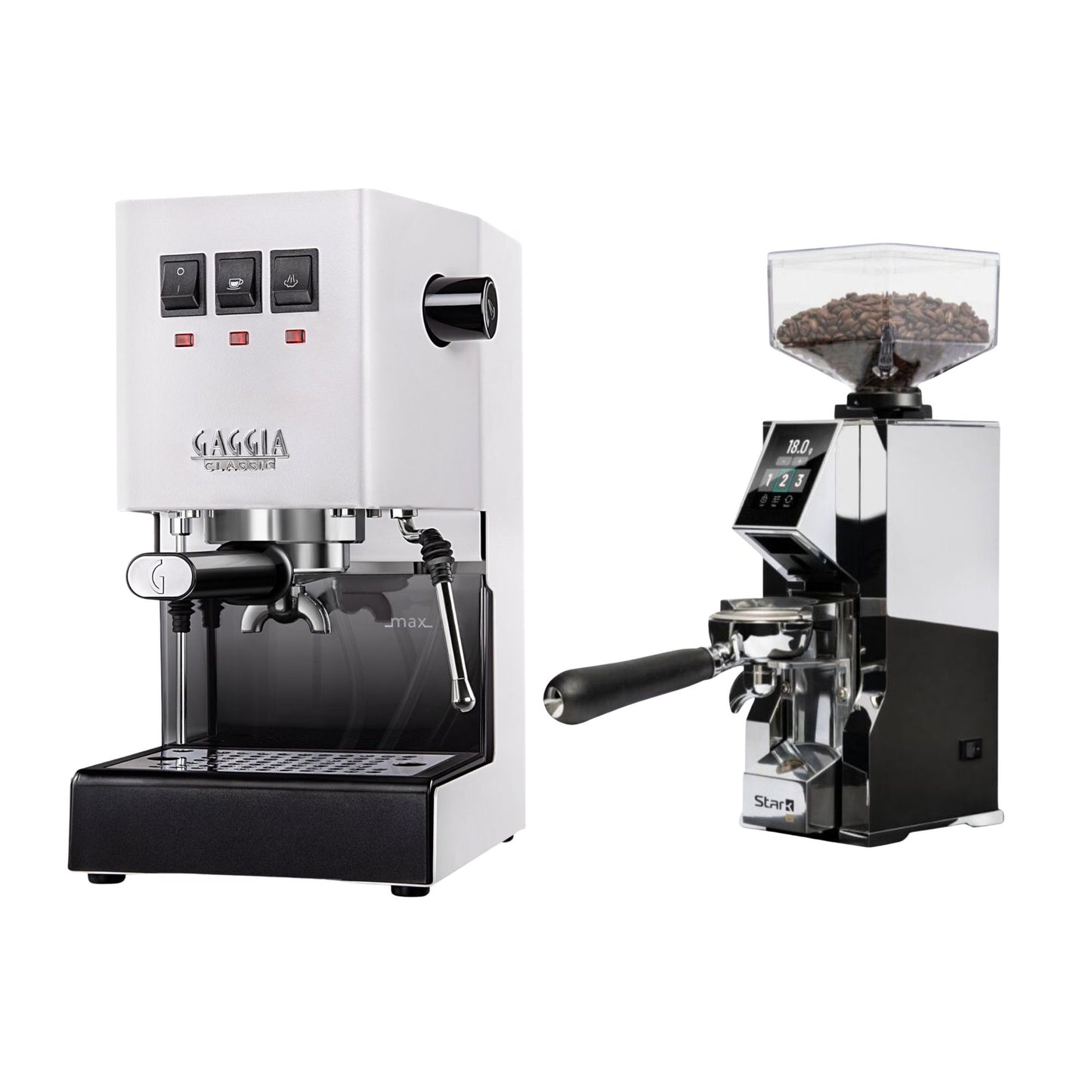 Gaggia Classic E24 Evo Pro Espresso Machine & Eureka Oro Mignon Stark W 65 Grinder Bundle