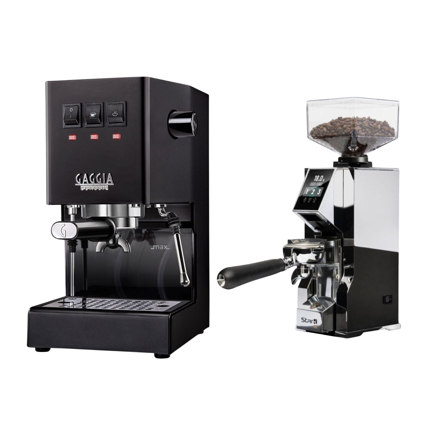 Gaggia Classic E24 Evo Pro Espresso Machine & Eureka Oro Mignon Stark W 65 Grinder Bundle