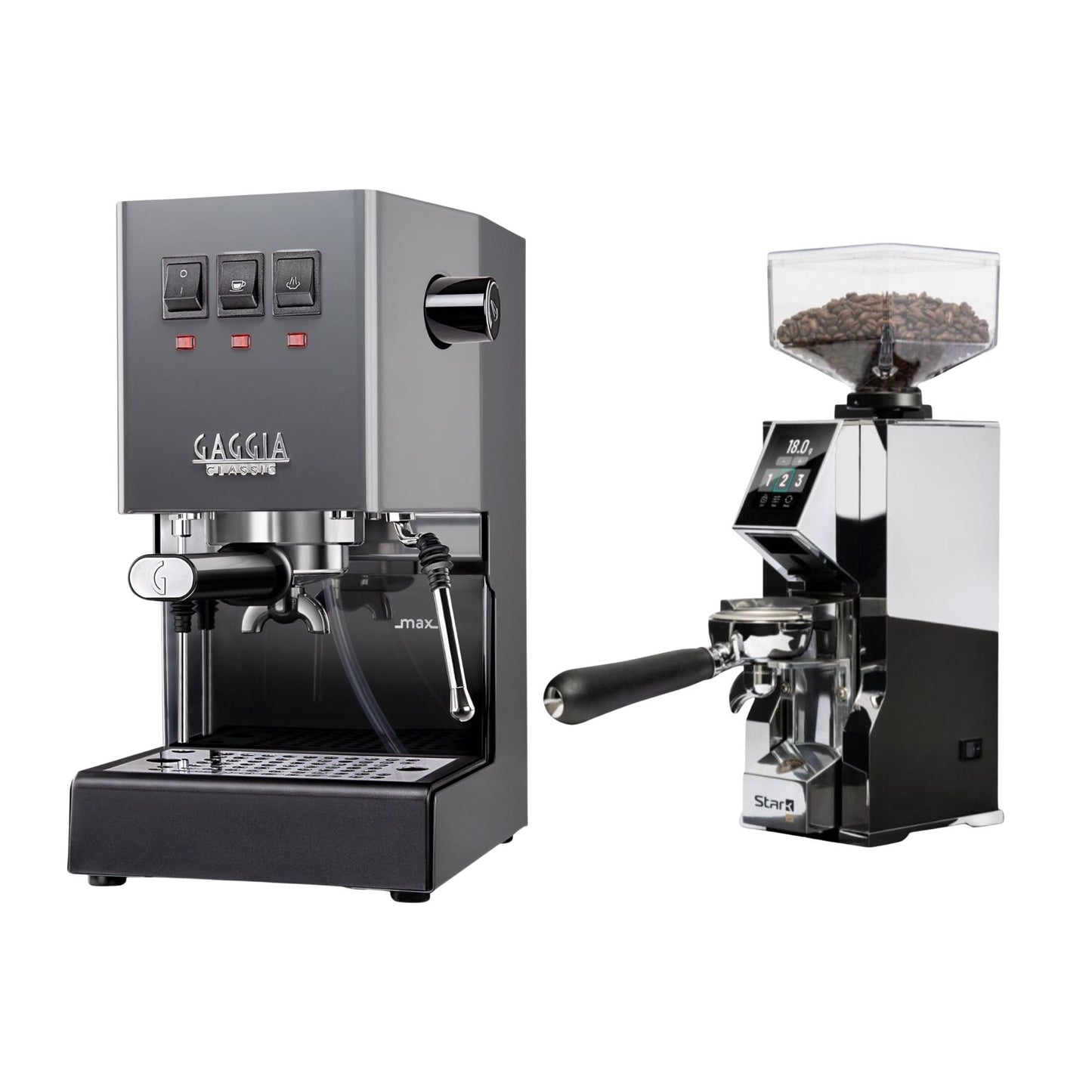 Gaggia Classic E24 Evo Pro Espresso Machine & Eureka Oro Mignon Stark W 65 Grinder Bundle