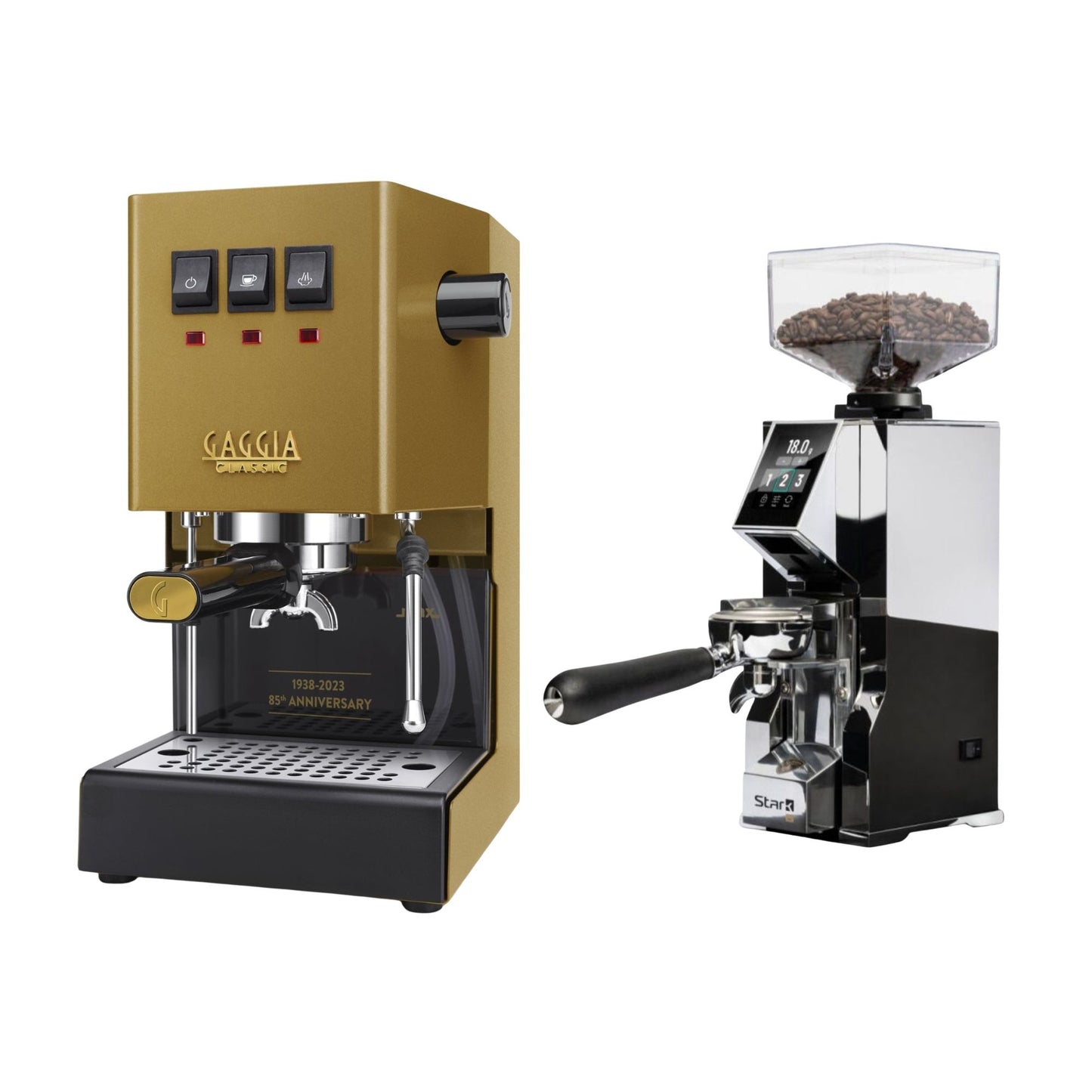 Gaggia Classic E24 Evo Pro Espresso Machine & Eureka Oro Mignon Stark W 65 Grinder Bundle
