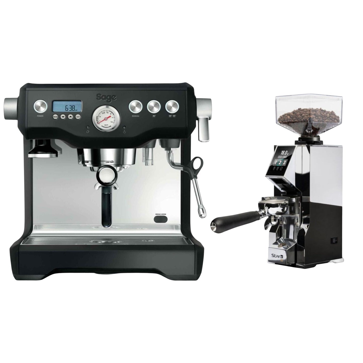 Sage The Dual Boiler Espresso Machine & Eureka Oro Mignon Stark W 65 Grinder Bundle