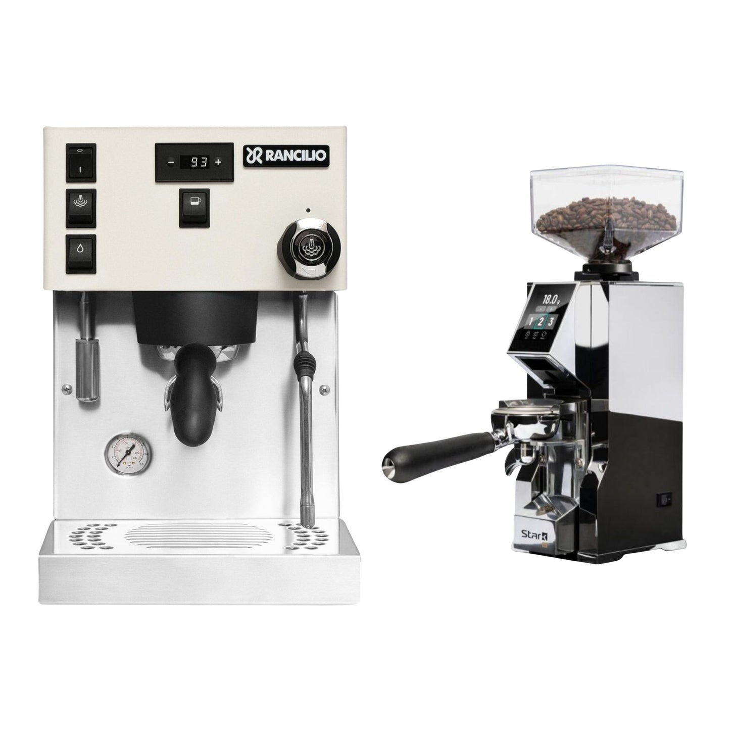 Rancilio Silvia Pro X Dual Boiler Espresso Machine & Eureka Oro Mignon Stark W 65 Grinder Bundle