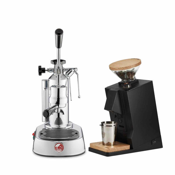 La Pavoni Lever + Eureka Oro Single Dose Coffee Machine Package