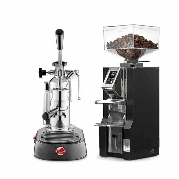 La Pavoni Lever + Eureka Libra Grind By Weight Coffee Machine Package