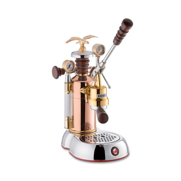 La Pavoni Esperto Edotto Lever Coffee Machine - Stainless Steel Brass Copper and Wood