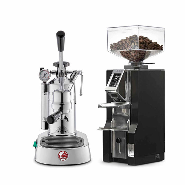 La Pavoni Lever + Eureka Libra Grind By Weight Coffee Machine Package