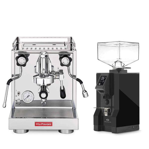 La Pavoni Traditional Machines + Eureka Mignon Specialita Coffee Grinder Package