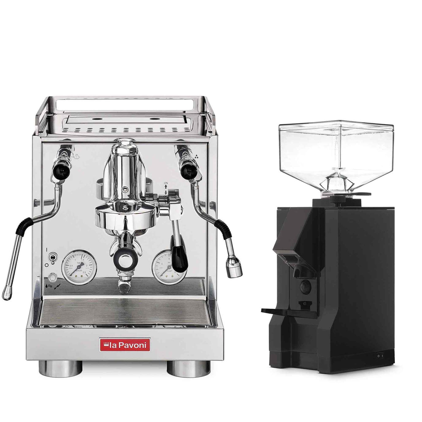 La Pavoni Traditional Machines + Eureka Manuale 50 Coffee Grinder Package