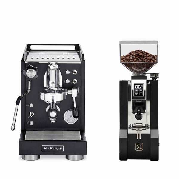 La Pavoni Traditional Machines + Eureka Mignon XL Coffee Grinder Package