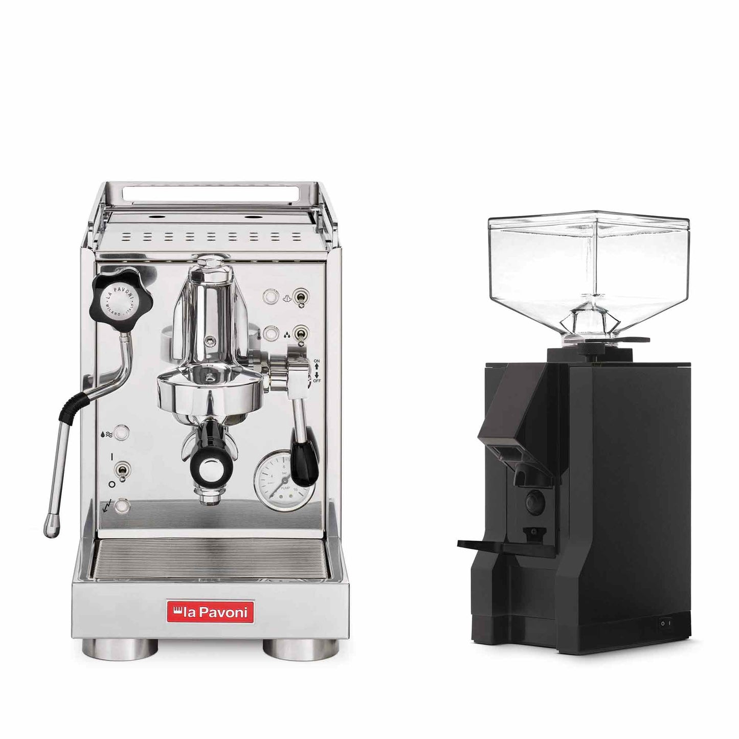 La Pavoni Traditional Machines + Eureka Manuale 50 Coffee Grinder Package
