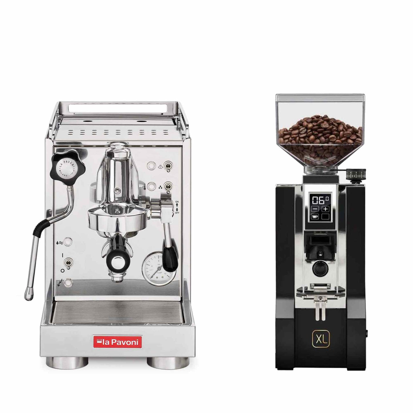 La Pavoni Traditional Machines + Eureka Mignon XL Coffee Grinder Package