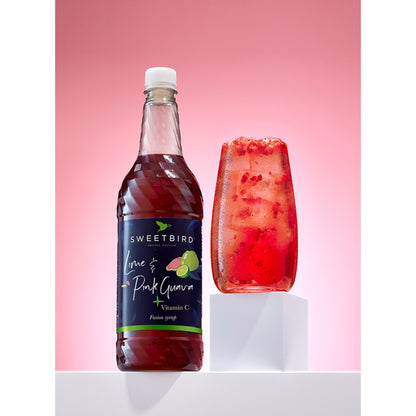 Sweetbird Lime & Pink Guava Fusions+ Syrup - 1 Litre Bottle