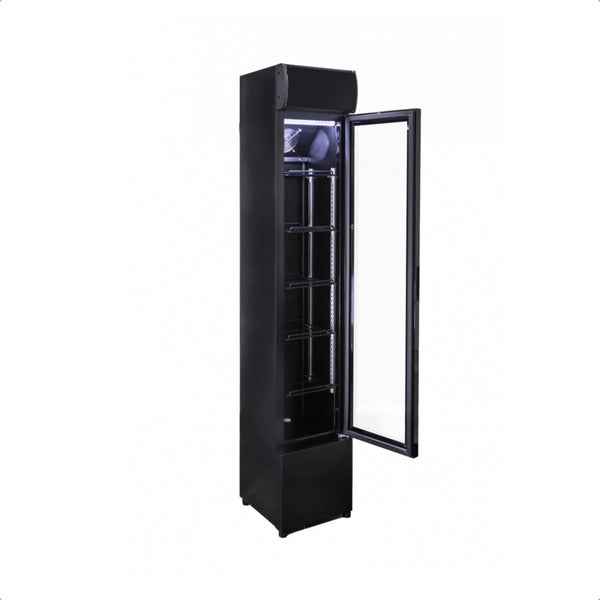 Prodis NT5-HC Slimline Single Door Black Finish Upright Bottle Cooler