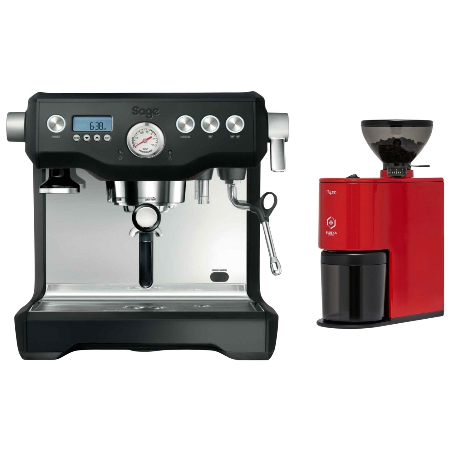 Sage The Dual Boiler Espresso Machine & Eureka Peppe Grinder Bundle