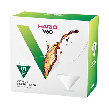 Hario V60 Paper Filter 01 Dripper Sheets - Box Of 100