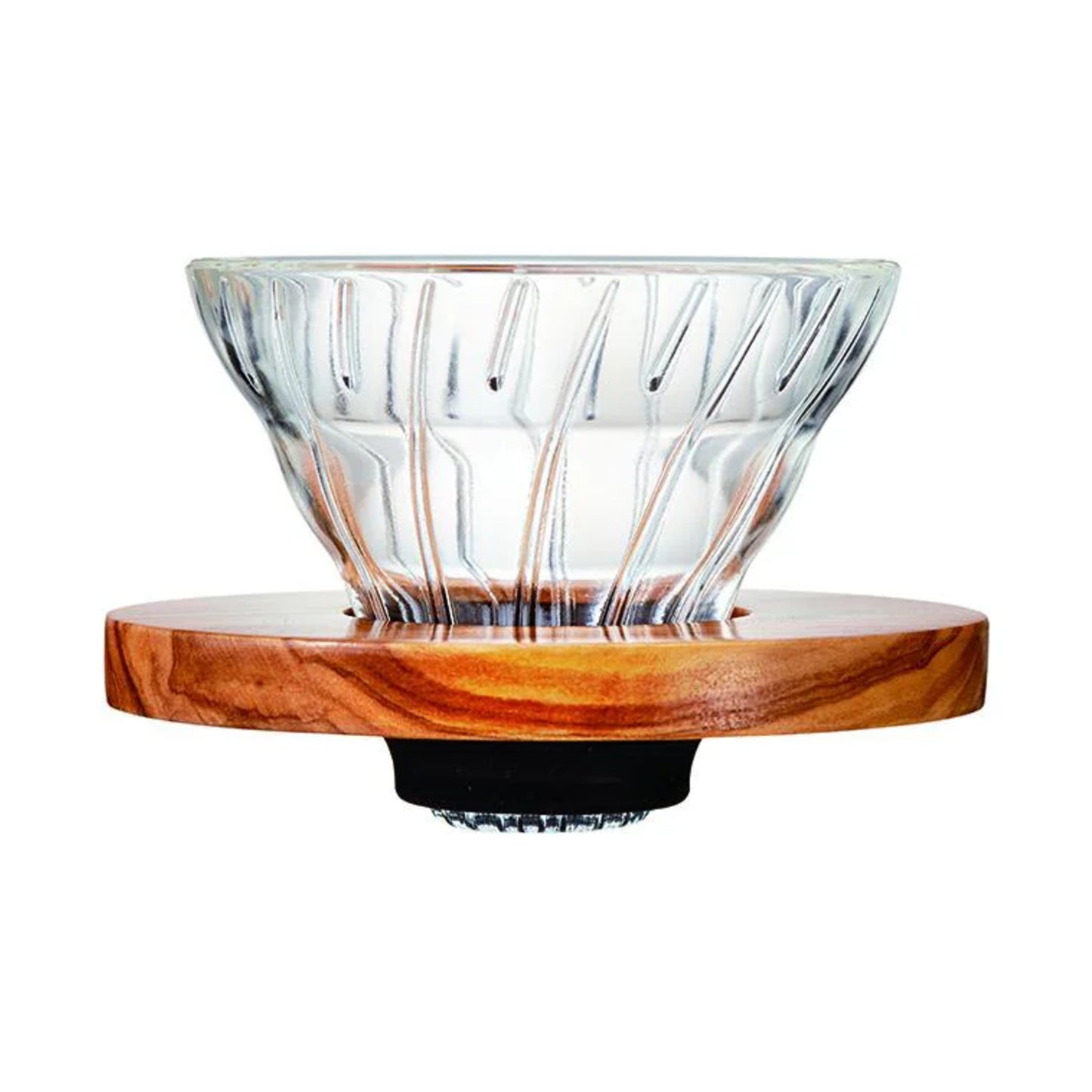 Hario V60 Glass Coffee Dripper Olive Wood - Size 01