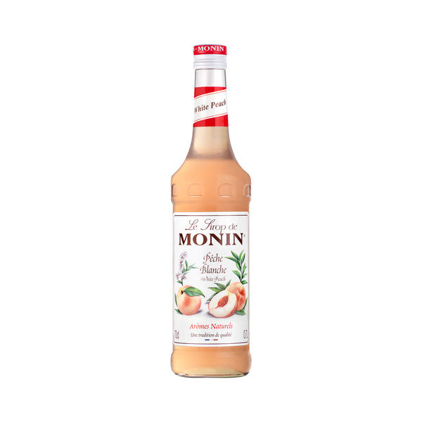 Monin Premium White Peach Syrup 700ml Glass Bottle