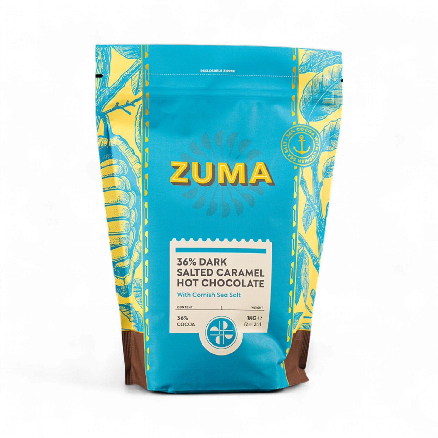 Zuma Dark Salted Caramel Hot Chocolate Powder 36% Cocoa - 1kg Bag