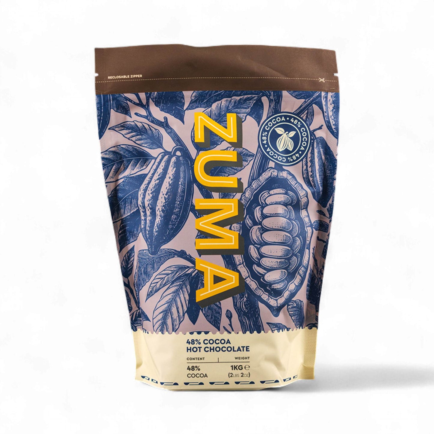 Zuma Dark 48% Cocoa Hot Chocolate Powder - 1kg Bag
