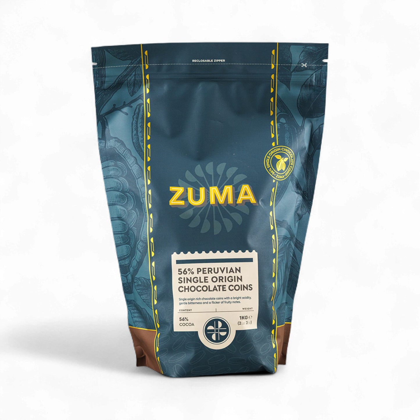 Zuma Single Origin Peruvian Chocolate Coins - 1kg