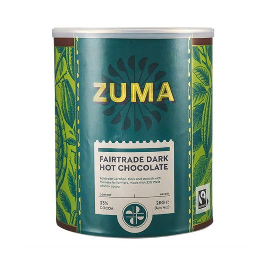 Zuma Fairtrade Dark Premium Hot Chocolate 33% Cocoa 2kg Tin