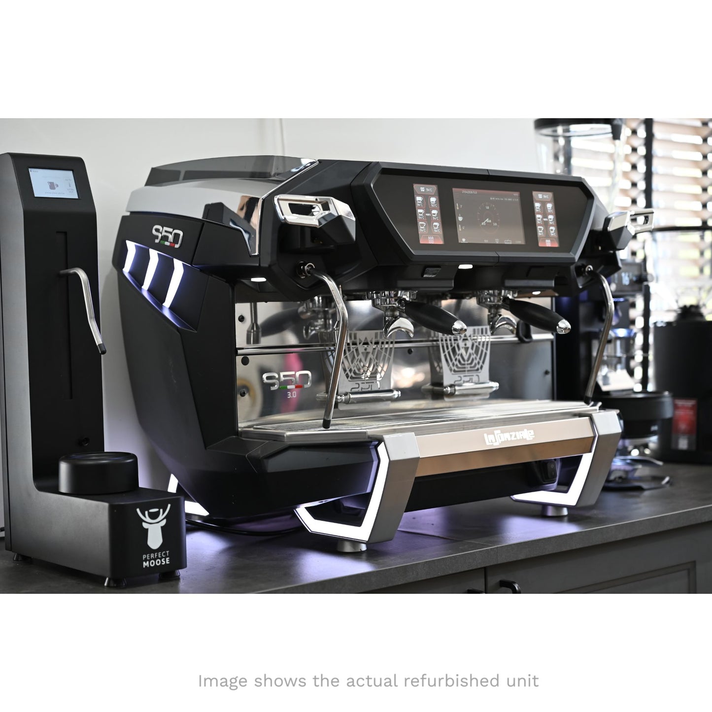 La Spaziale S50 Commercial Espresso Machine - Grinder, Auto Tamper & Milk Steamer Bundle (Refurbished)