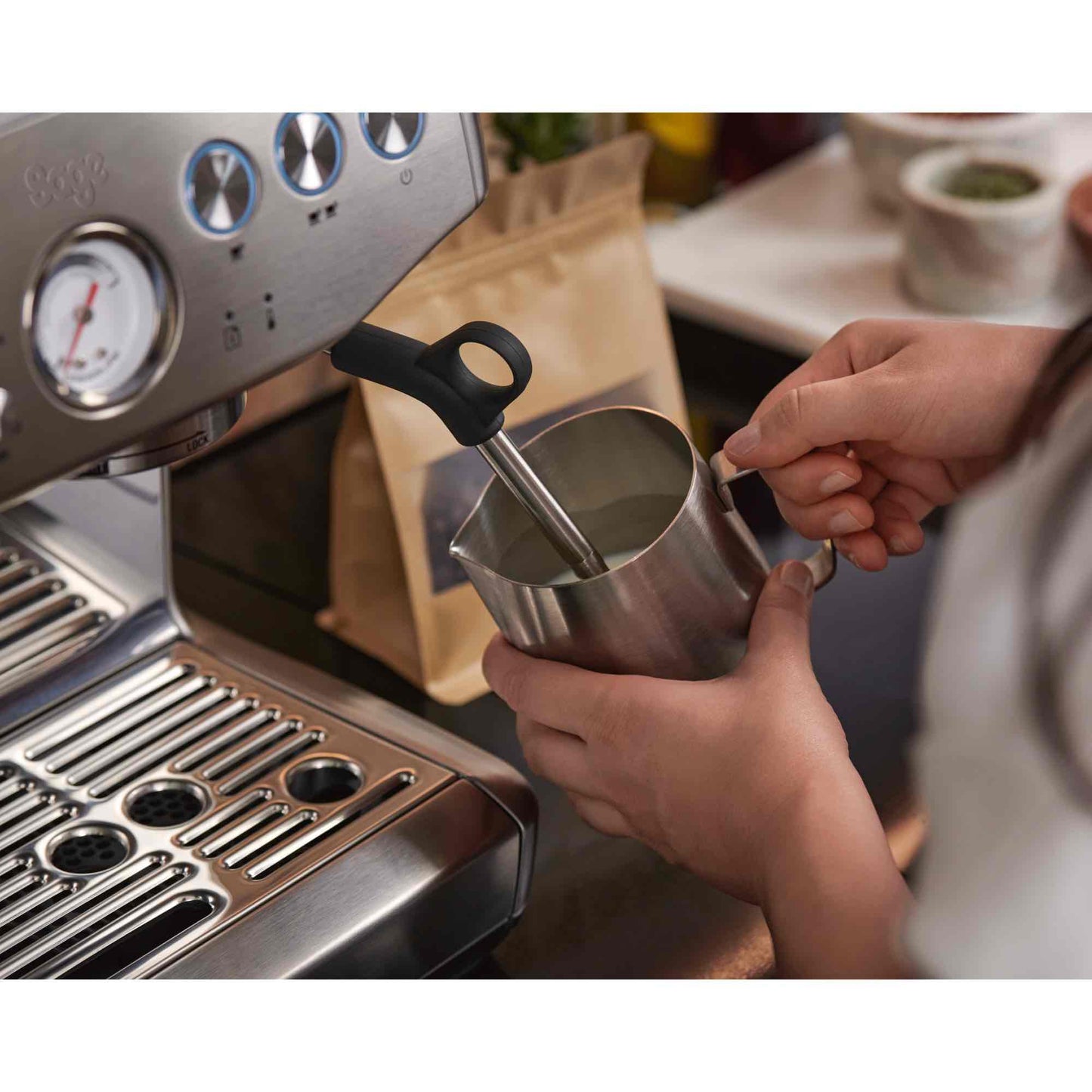 Sage Barista Express Impress Espresso Machine - Stainless Steel
