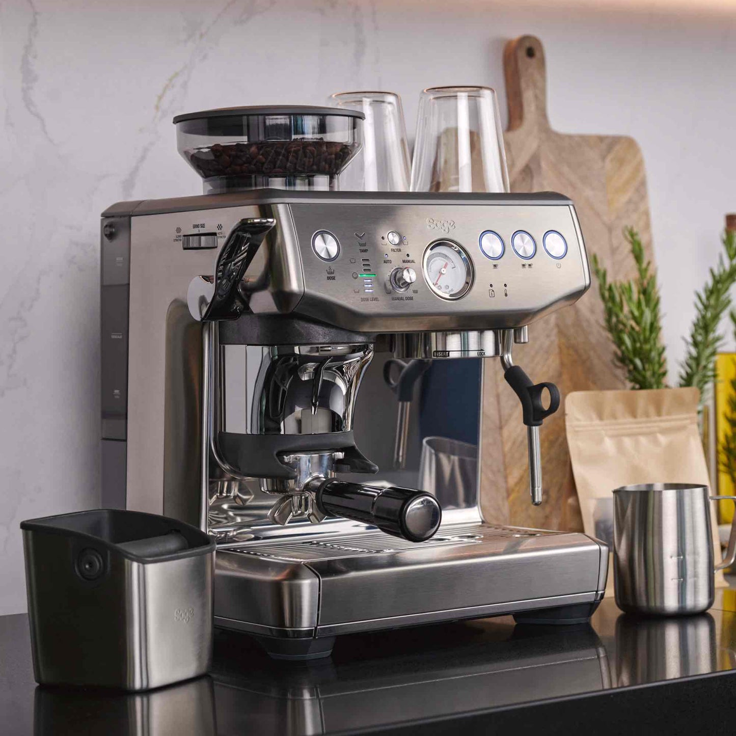 Sage Barista Express Impress Espresso Machine - Stainless Steel