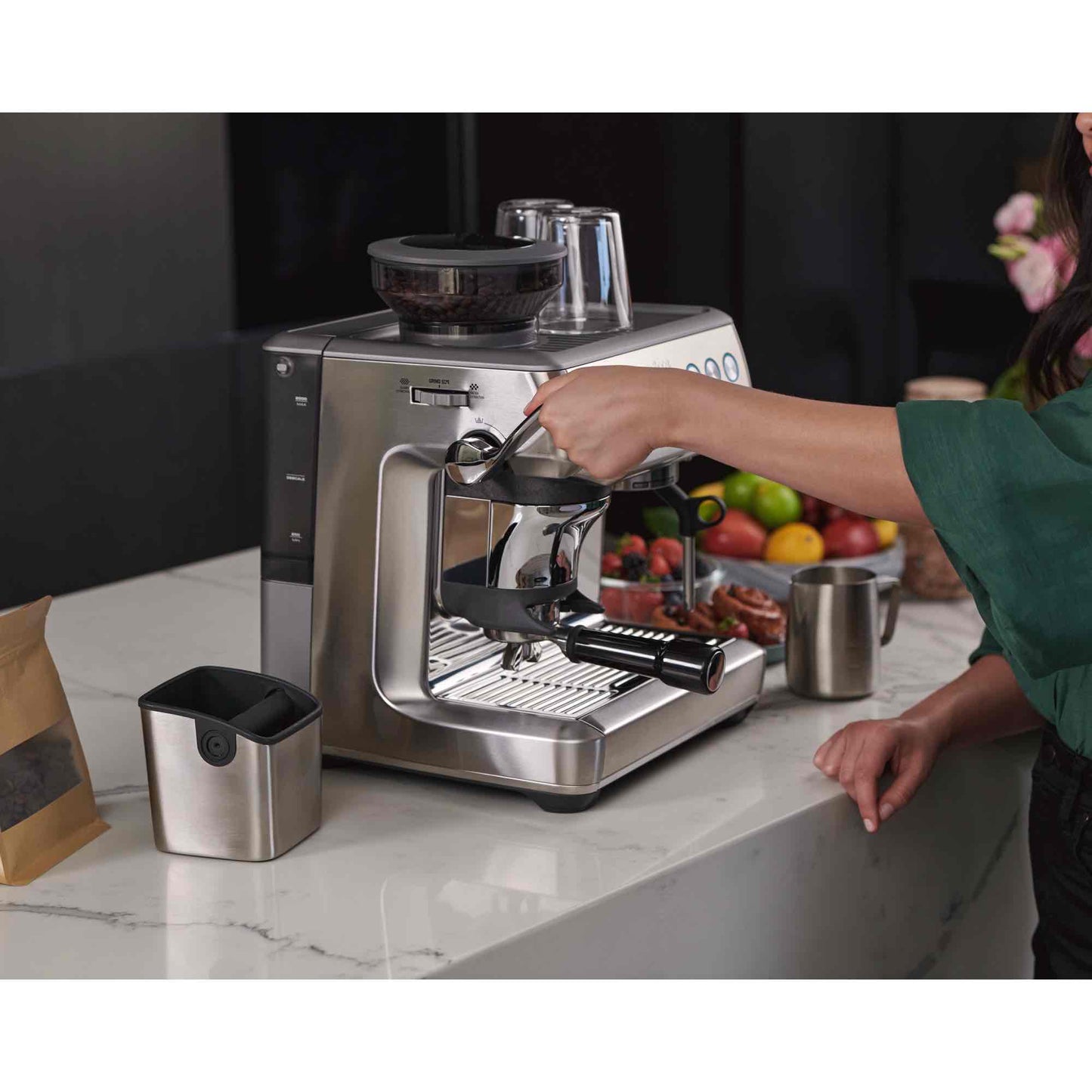 Sage Barista Express Impress Espresso Machine - Stainless Steel