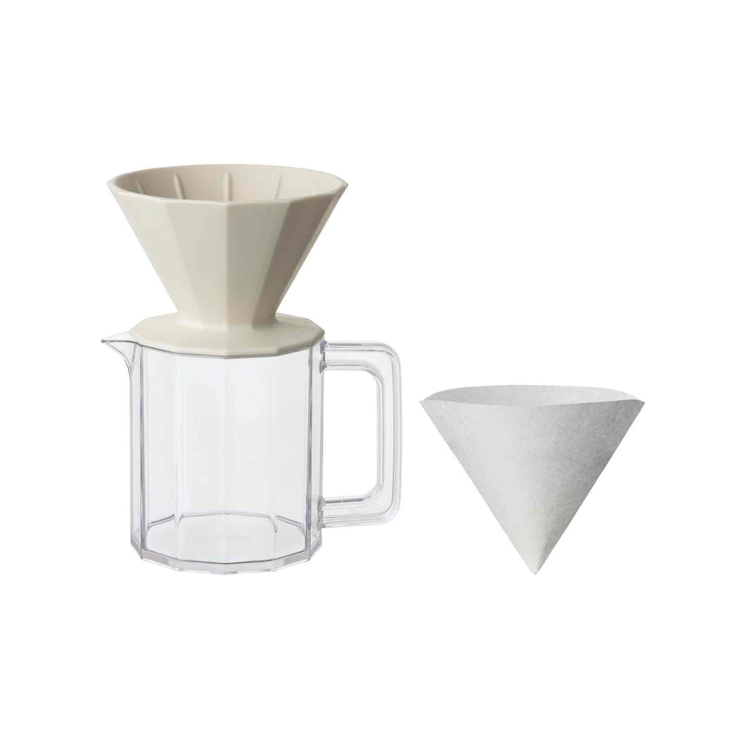 Kinto Alfresco Brewer Jug Set 4 Cups - Beige