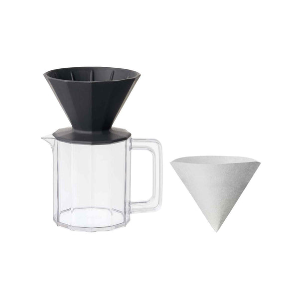 Kinto Alfresco Brewer Jug Set 4 Cups - Black