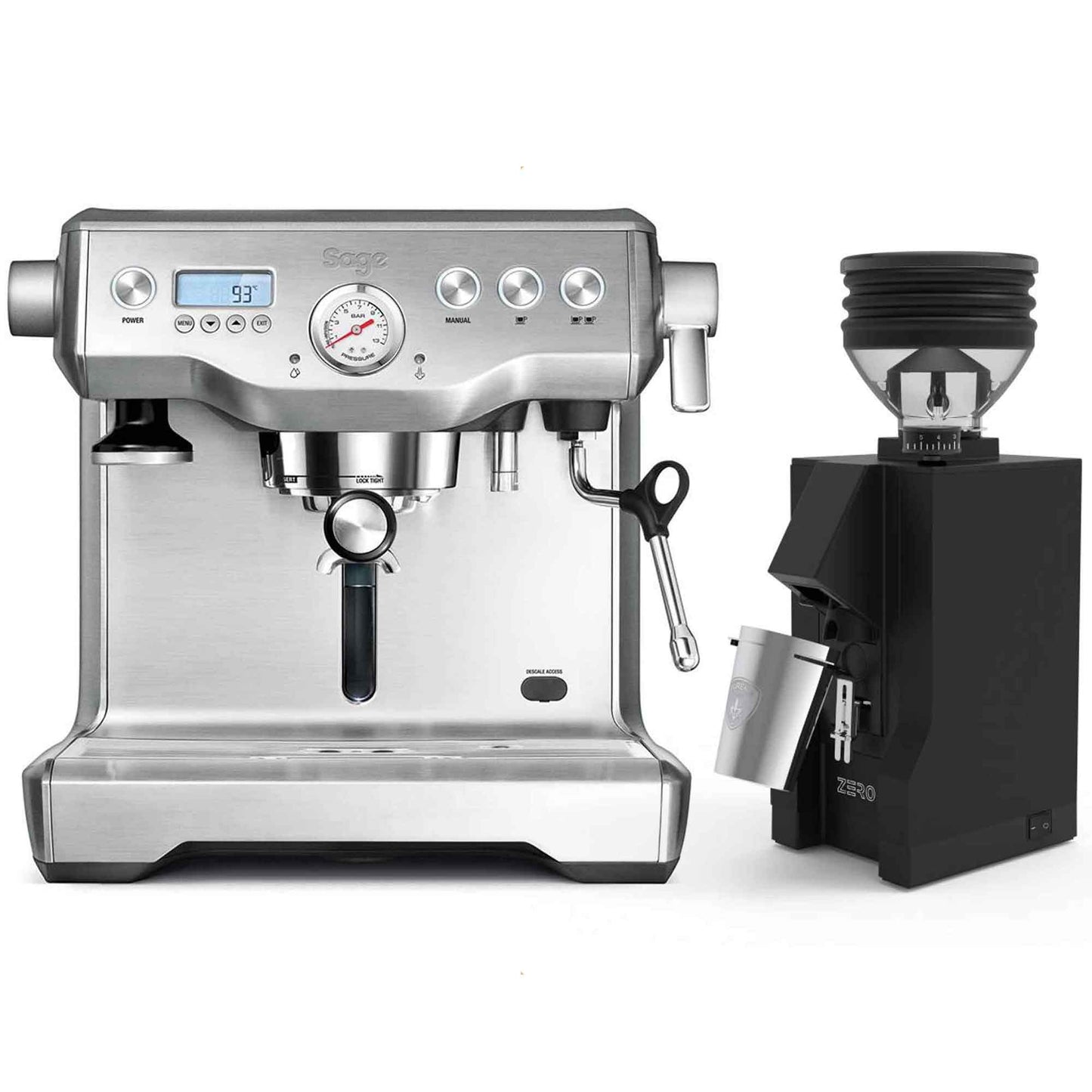 Sage The Dual Boiler Espresso Machine + Eureka Mignon Zero Grinder Package