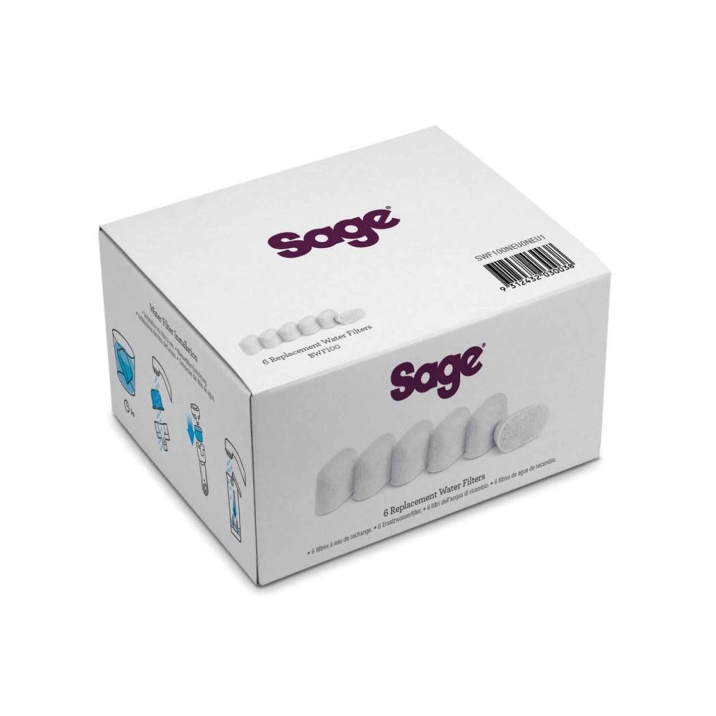 Sage Charcoal Water Filters (6 Pack)