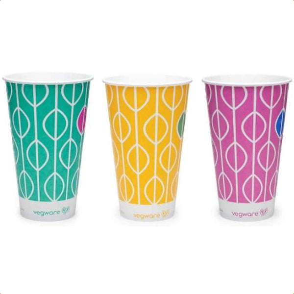 Vegware Plant-Based 22oz Paper Cold Cup, 96-Series - Hula - Case of 1000