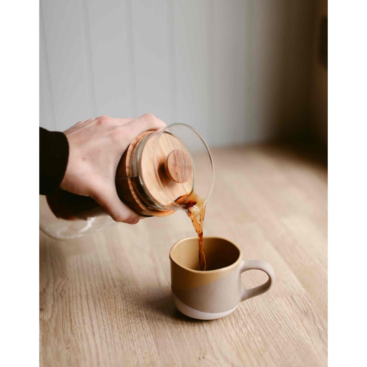 Hario Double Glass Olive Wood Coffee Press 400ml - 3 Cup