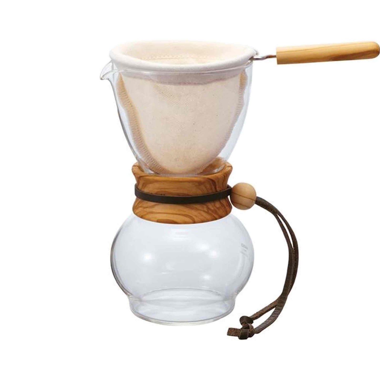 Hario Olive Wood Woodneck Cloth Filter Drip Pot - 1-2 Cup