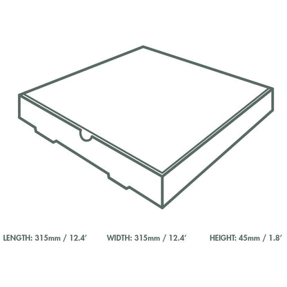 Vegware Compostable 12in Brown Kraft Pizza Box - Case of 100