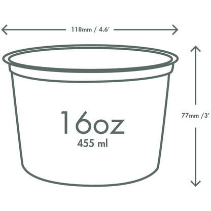 Vegware Compostable 16oz PLA Round Deli Container - Case of 500