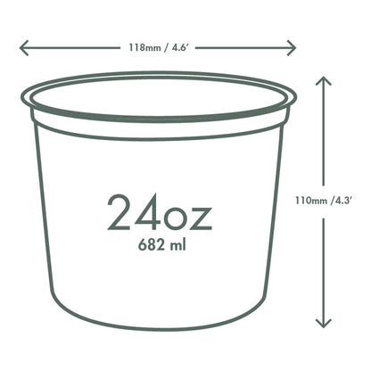 Vegware Compostable 24oz PLA Round Deli Container - Case of 500
