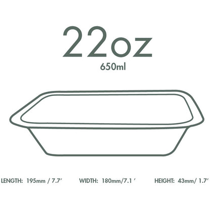 Vegware Compostable 22oz/650ml Gourmet Food Base (Fits Lid 4) - Case of 600