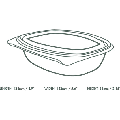 Vegware Compostable 12oz PLA Hinged Deli Container - Case of 300