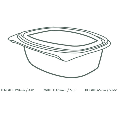 Vegware Compostable 16oz PLA Hinged Deli Container - Case of 300