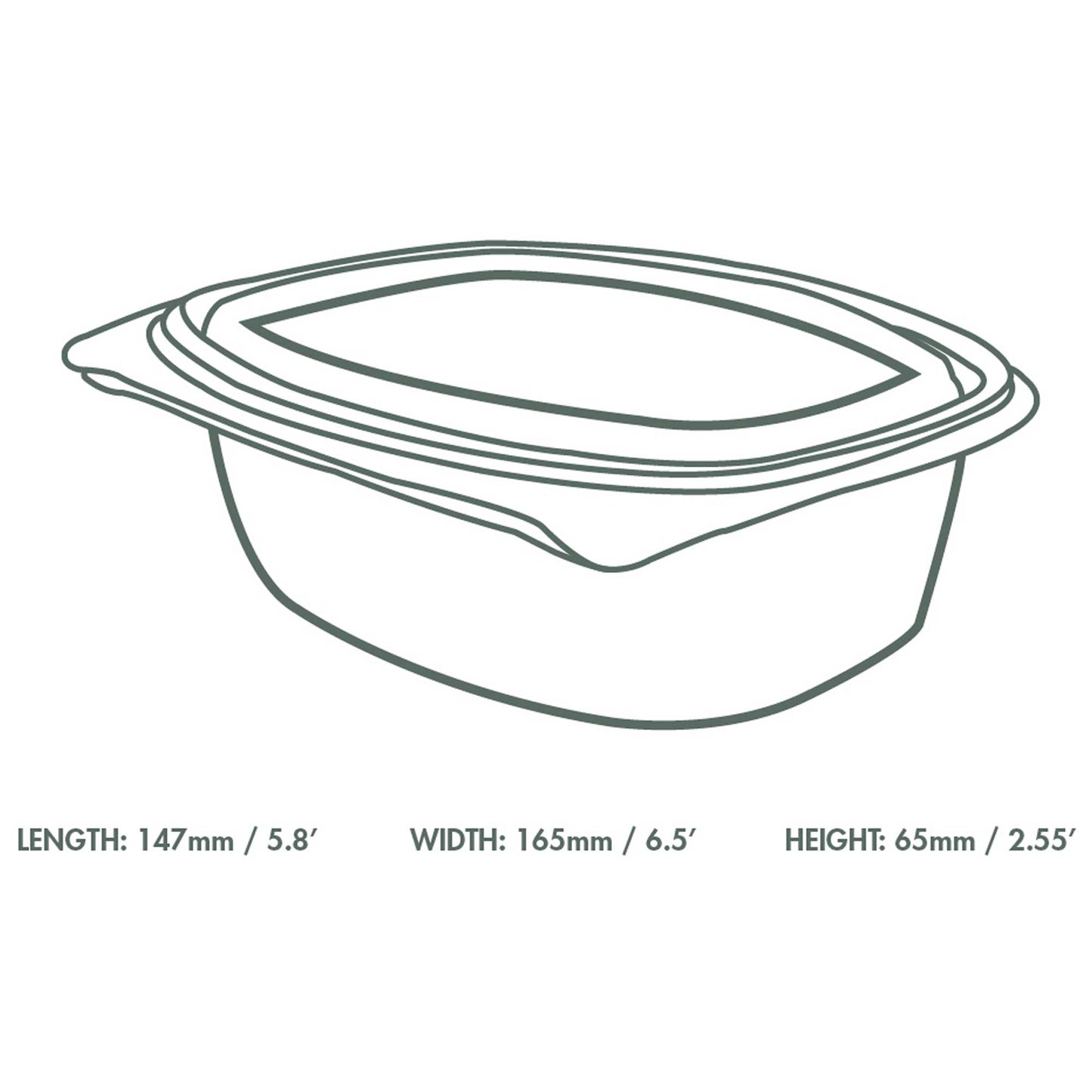 Vegware Compostable 24oz PLA Hinged Deli Container - Case of 200